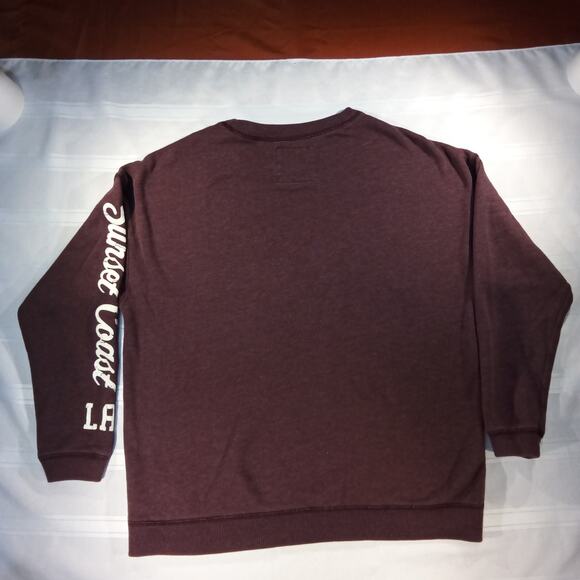 Hollister California Crewneck Sweatshirt Women M Maroon Pullover Logo - Picture 6 of 7